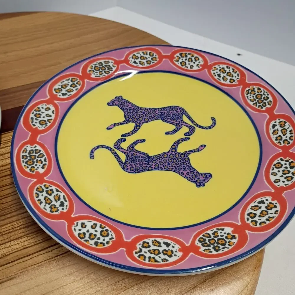 Anthropologie Leopards Dessert Side Plate (Set of 2, Rare)